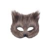 Animal Cat Fox Mask Halloween Cosplays Make-Up Costume Accessories Faux Furs Half Face Mask Performance Props Animal Mask