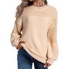 2025 Herbst Winter Neu Damen Einfarbig Laternenärmel Rundhals Langarm Pullover Gestrickter Pullover Top