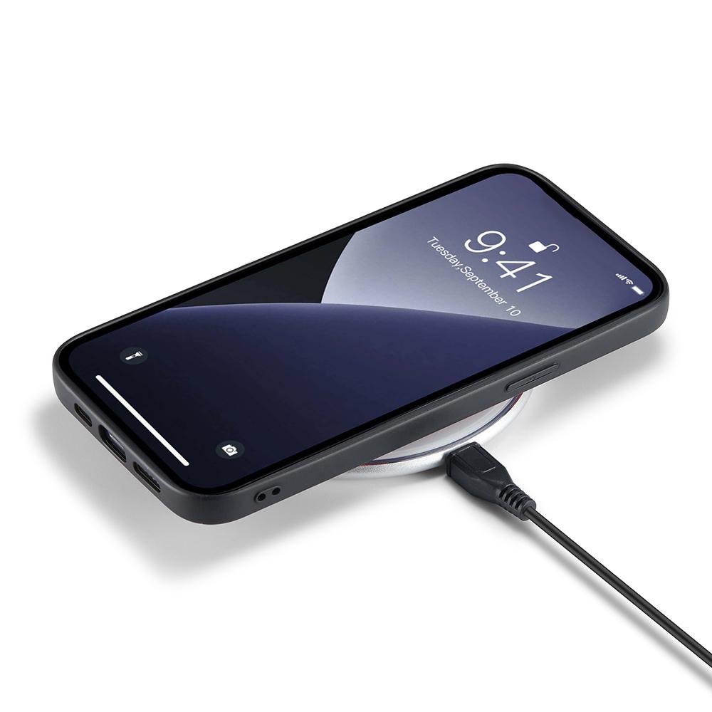 DG.MING For iPhone 12/12 Pro Case Fall-Proof PU Leather+PC+TPU Back Shell