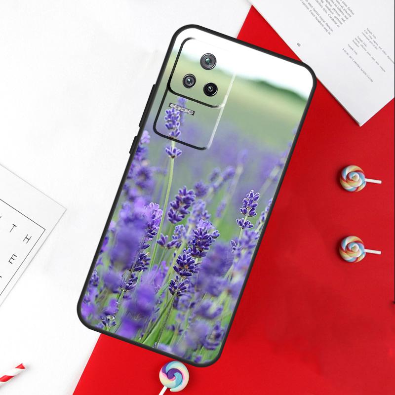Purple Flowers Lavender Cover For Xiaomi 11T 12T 13T 14T Pro 13 14 15 Ultra POCO X7 Pro X3 X5 X6 F5 F6 M6 Pro Case