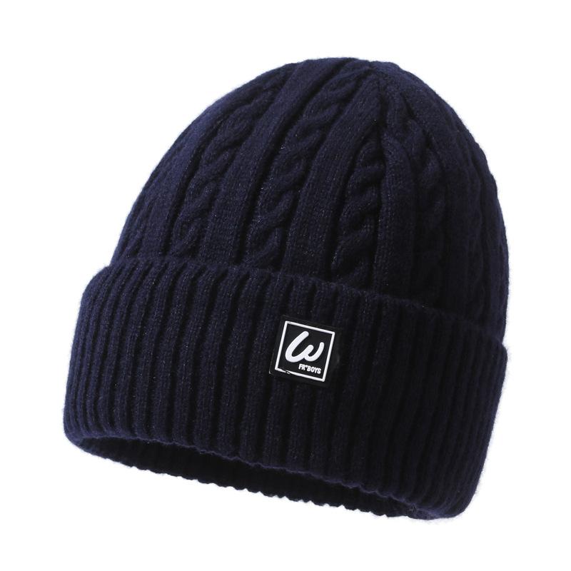 Winter Wool Hat Autumn Winter Warm Knitted Hat Male Velvet Thick Cotton Hat Ear Protection Cap Sleeve Cap Skullies Beanies Ski Slouchy Cap