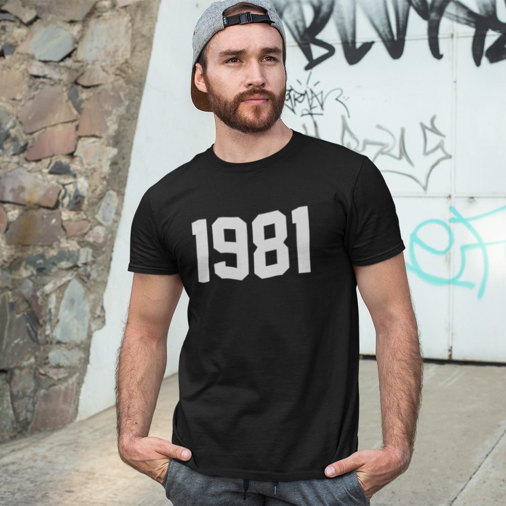 1981 T-SHIRT - 80s retro birthday gift dad mom year of birth date unisex vintage Unisex T-Shirt XXXL