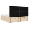 Ottoman Bed with Mattresses & LEDs Cream 180x200 Cm Fabric