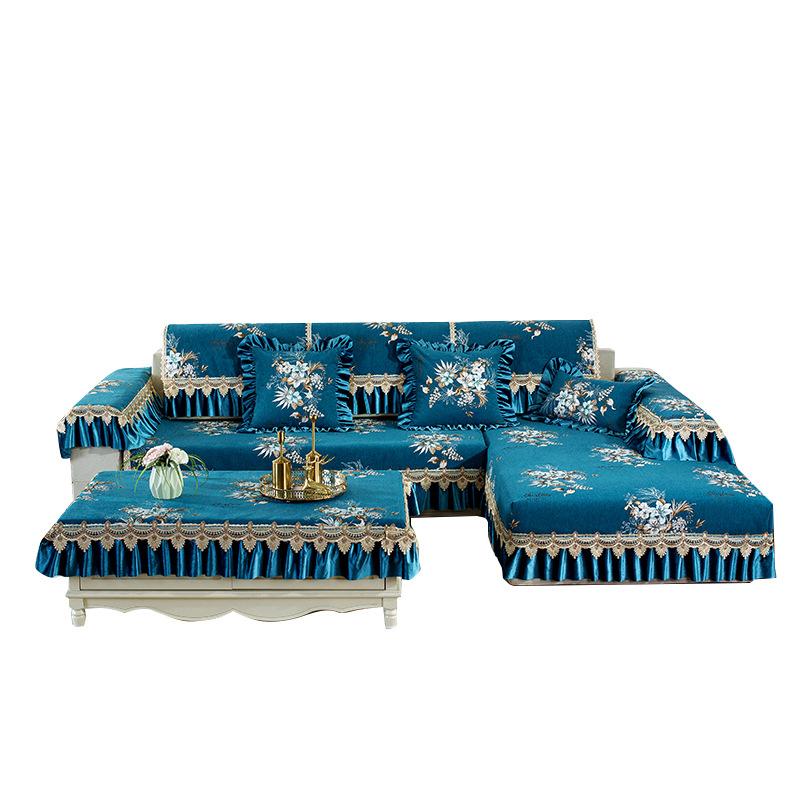 Modern Simple Sofa Cushion Chenille European New Chinese Style Combination Sofa Cover Non-Slip All Seasons Universal