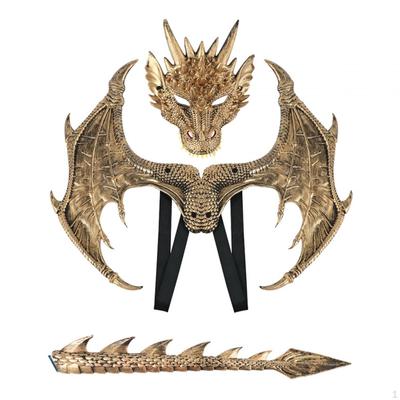 Çocuk Ejderha Kostümü Kanat Dinozor Kuyruğu Seti Cosplay Cadılar Bayramı Fantezi