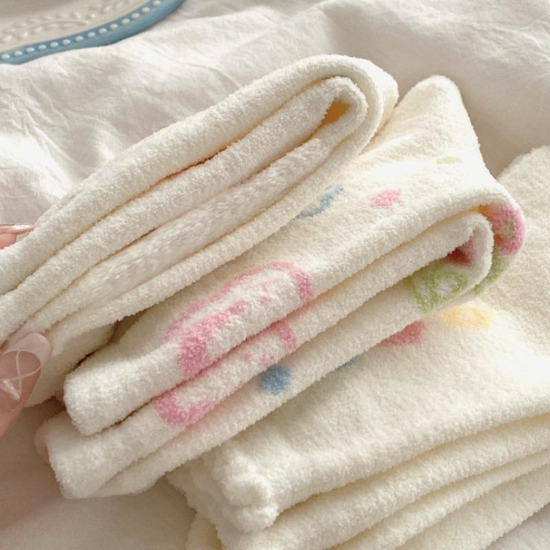 Ladies Autumn and Winter Thickened Cartoon Home Cute Furry Warm Sleep Tube Socks