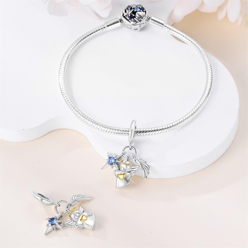 Original Charms Copper Religious Belief Series Angel Set Beads Fit Bracelet Women Jewelry Making Diy Gift