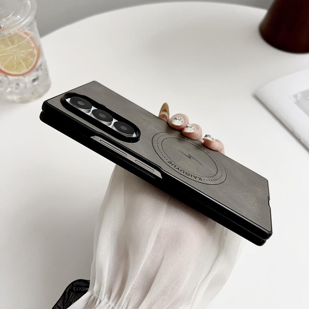 For Samsung Galaxy Z Fold8 Case Stylish Lightning Nappa Texture Magnetic Shockproof Cover For Samsung Galaxy Z Fold 8 Funda