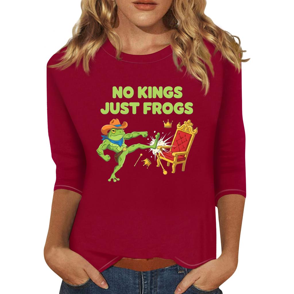 Women's Fashionable Casual Three-quarter Sleeve Round Neck Top