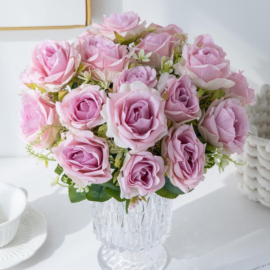 Artificial Flower 5 Head Silk Rose Wedding Brial Bouquet Valentine's Decor Home Room Garden Yard Scrapbooking Diy Gifts Products