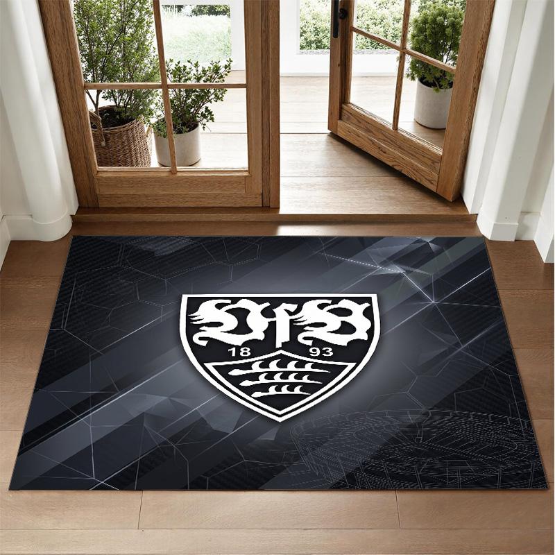 VfB Stuttgart Design Kristall-Samt Teppich Weiche Dekorative Matte für Schlafzimmer Eingang