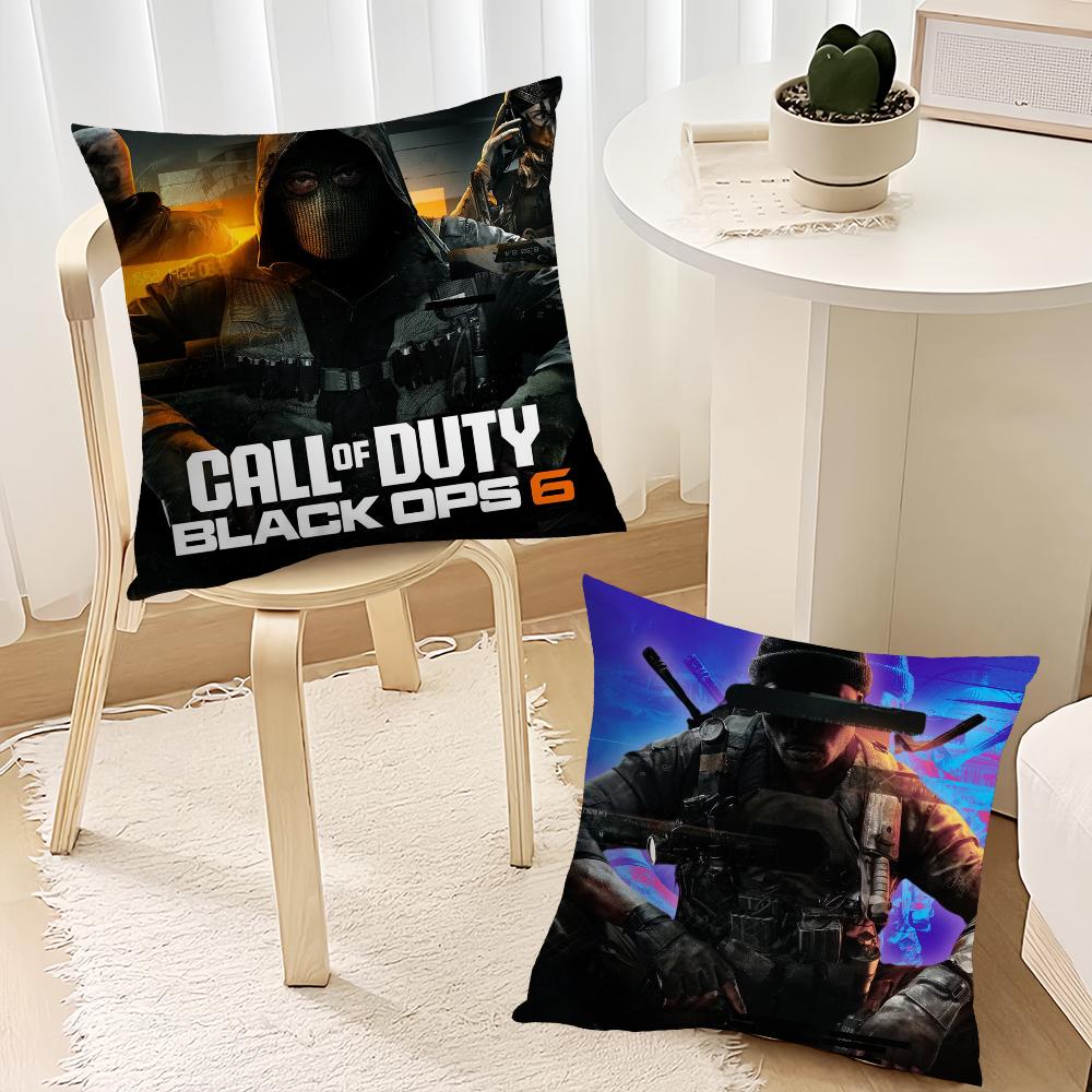 Herní povlak na polštář Pohovka Obývací pokoj Ložnice Čelo postele Polštář opěrky zad Čtvercový C-Call of D-Duty-s Black Ops 6 Polštář Doba spánku