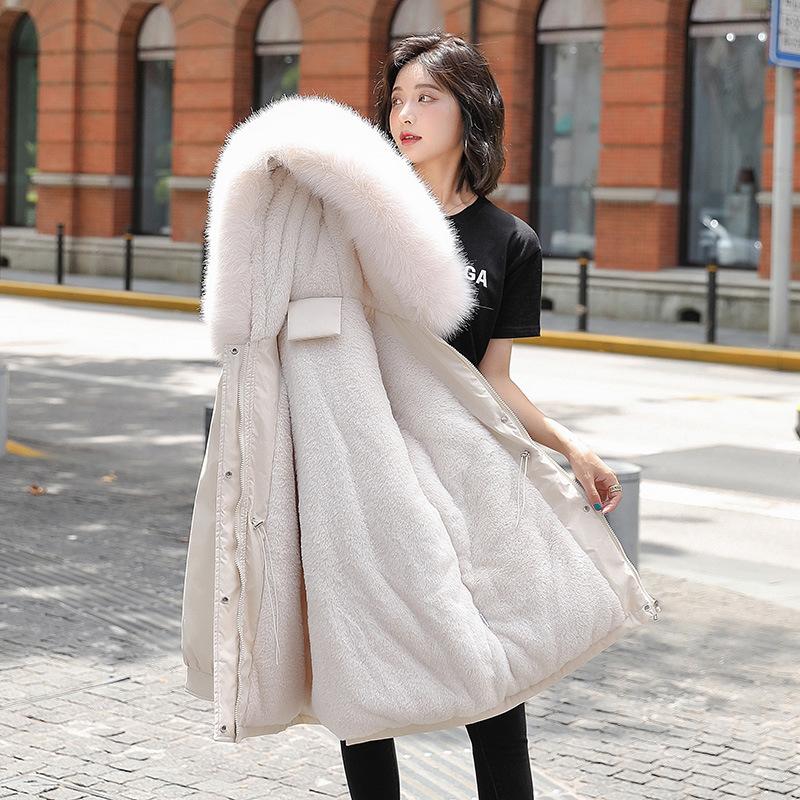Jacket Women's Short Cotton-padded Jacket New Winter Clothes Fur One-piece Cotton-padded Jacket Loose Plus Velvet Pie To Overcome The Coat