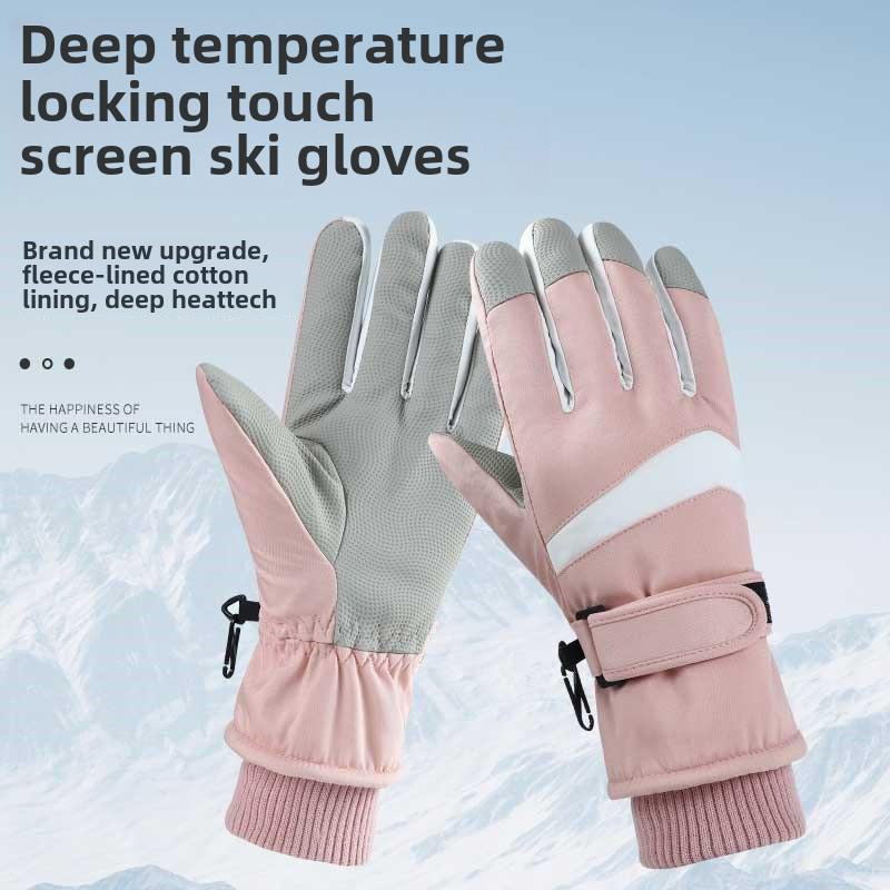 Vodotěsné dotykové cyklistické a lyžařské rukavice, větruodolné a teplé na podzim a zimu