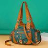Trendy washed leather women's bag contrasting color bag shoulder crossbody portable soft leather large capacity multi-layer