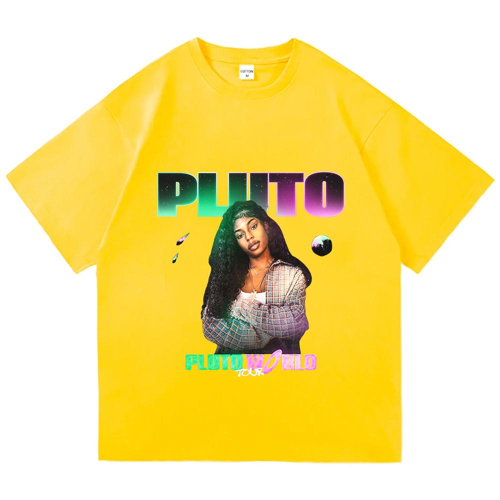 

PLUTO WORLD Tour 2025 T-shirt Loose Casual Singer Graphic Tshirts Cotton Fashion Women Men Tee-shirt Streetwear Print Clothing 4XL