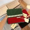 Fair Island Knitted Wool Red Scarf Women's Winter New Korean Atmosphere Warm Scarf