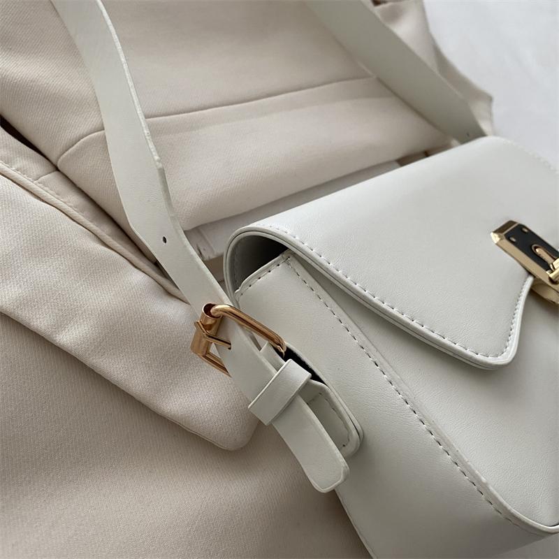 Classic Women's Crossbody Shoulder Bags 2025 Summer Autumn Textured PU Leather Small Square Bag Lady Daily Commuter Satchel Handbags