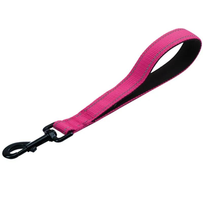 Guinzaglio per cani Guinzaglio corto per cani 30 cm Guinzagli in nylon per passeggiate con il cane Guinzaglio riflettente impermeabile Corda di trazione per cani Catena per animali domestici colore rosso rosa