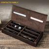 Handmade Retro Crazy Horse Leather Sunglasses Case - Genuine Leather, Portable Storage for Glasses
