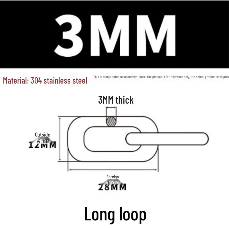 

M3 Long Link 304 Stainless Steel Chain