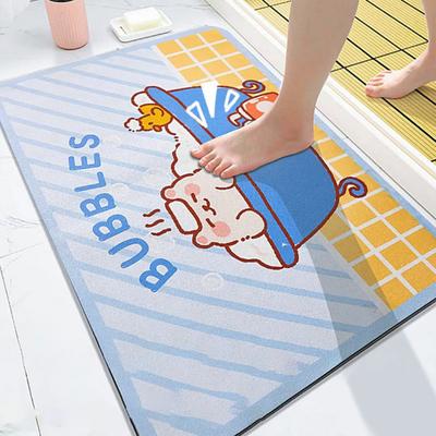 Badezimmerteppich, superweich, Cartoon-Tier-Design, saugfähig, rutschfest, leicht zu reinigen, Badewannen-Fußmatte, Schlafzimmerzubehör