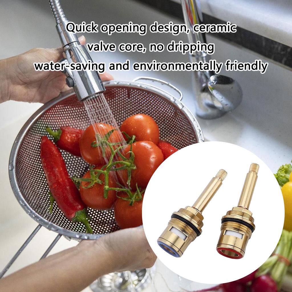 Drip Resistant Faucet Valves Replacement Brass Ceramic Stem Disc Cartridges Hot And Cold Water Spool Easy to Install