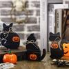 3 Halloween Cat Wood Table Cards, Halloween Tiered Tray Decorations, Rustic Halloween Tabletop Block Signs, Fall Centerpieces For Halloween Home