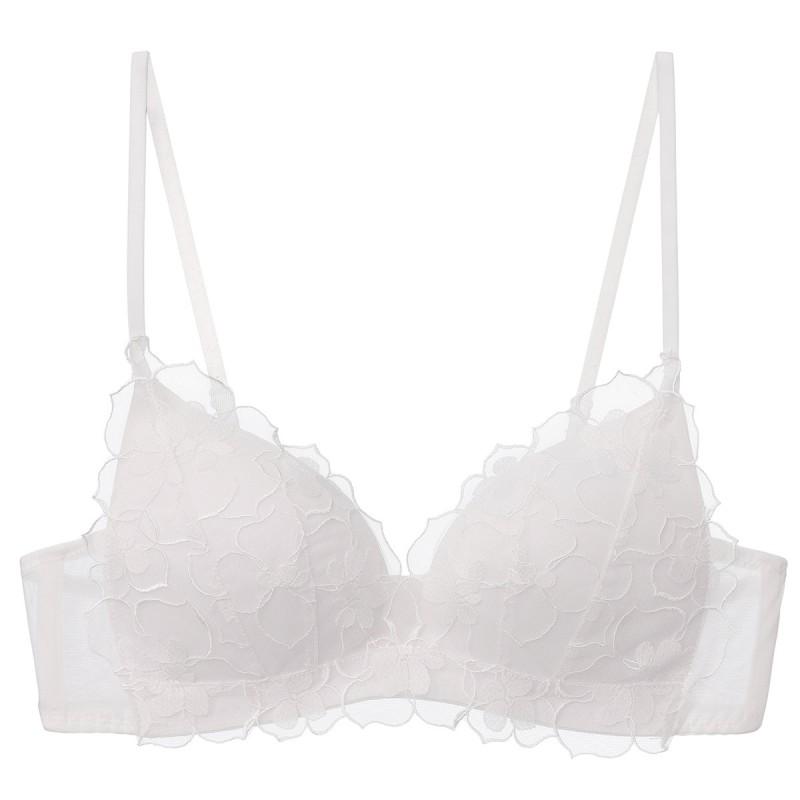 Womens French Lace Bralette Push Up Triangle Cup No Underwire Sexy Backless Bra