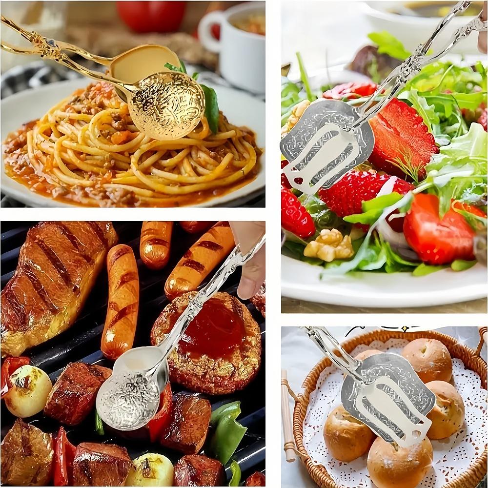 Europäischer Stil, Retro-Muster, Schnitzerei, Salatklemme, Brotklemme, Grillklemme, Buffetklemme, Heimgebrauch, Kuchen- und Dessertklemme