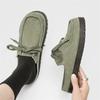 Herren Mokassins Sommer Bequem Wildleder Freizeit Schuhe Retro Plateau Schnürung Flach Halbe Hausschuhe Mules Schuhe für Herren