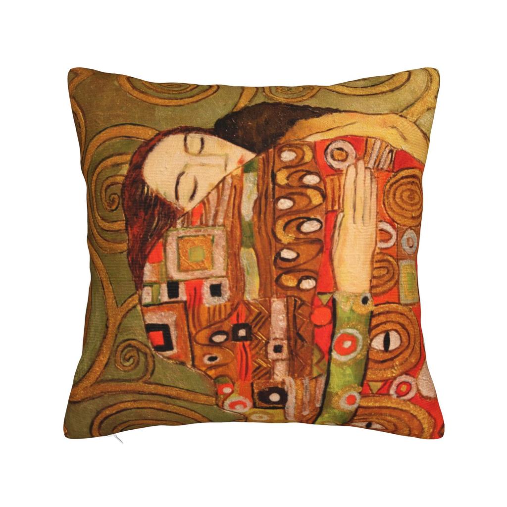 Gustav Klimt Freyas Pillowcase Polyester Cushion Cover Decorations Abstract Art Pillow Case Cover Home Square 45X45cm
