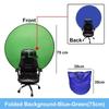 2-in-1 Green Blue Double-sided Screen Background Cloth Circular Foldable Photography Studio Backdrop Chromakey with Storage Bag