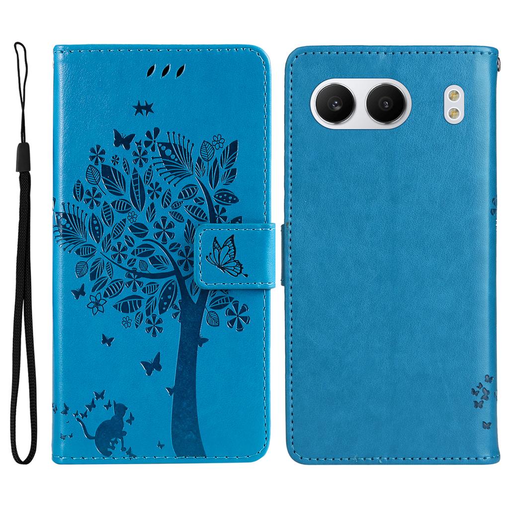 For OnePlus Nord 4 Phone Case with Stand Cat Tree Pattern Leather Wallet Mobile Cover