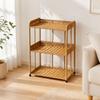 3-Tier Rattan Organizer Boho Storage Rack Bohemian Woven
