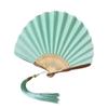 Light Green Folding Hand Fan Shell-Shaped Dance Fan Creative Retro Handheld  Fan  Wedding