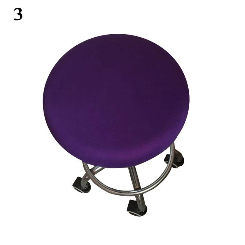 Thickened Round Chair Cover Solid Color Stool Cover Elastic Chair Cushion Cover Washable Bar Seat Cover Seat Slipcover Home
