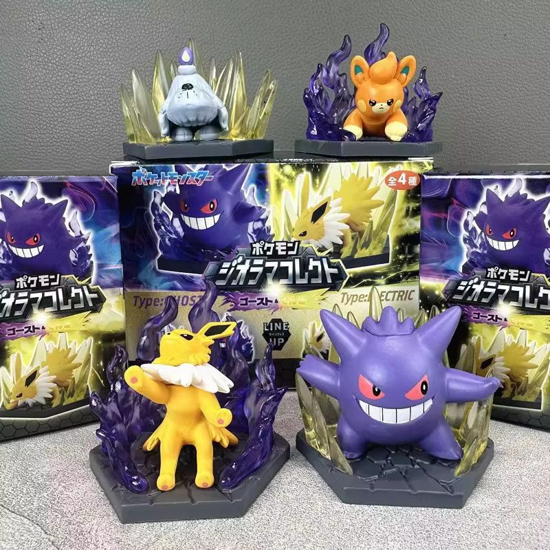 New In Stock Anime Skill Scene Battle 7 Blind Box Fire Vs Ice Eevee Nine Tailed Action Figure Desk Decor Surprise Gift For Fans