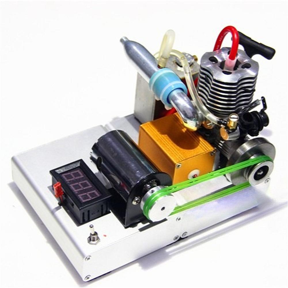16 Grade Methanol Engine Low Voltage 12V Generator Pull Start Voltage Display Side Exhaust Metal Precision Engine Model
