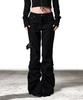 Iyang Double Side Tab Boots-Cut Pants Black