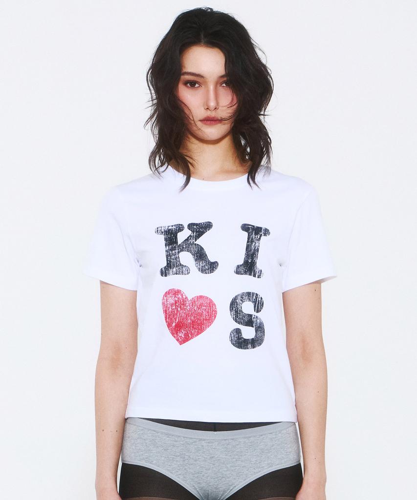 Kimseupeulesikoteunmakes Kuss Mar Logo T-Shirt Weiß