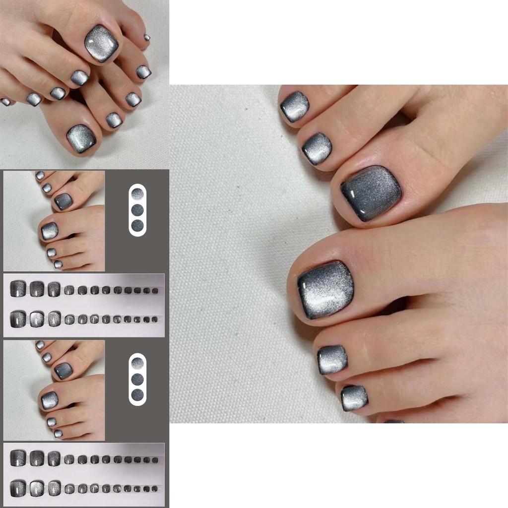Unique Black Cat Eye Gem Toe Nail Art Stickers Starry Sky Print
