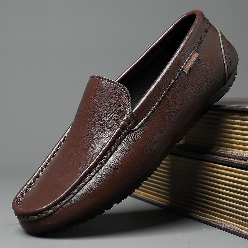 Broken Size Breathable Casual Leather Shoes Soft Leather Soft Sole Doudou Shoes Overfitting Lazy Shoes