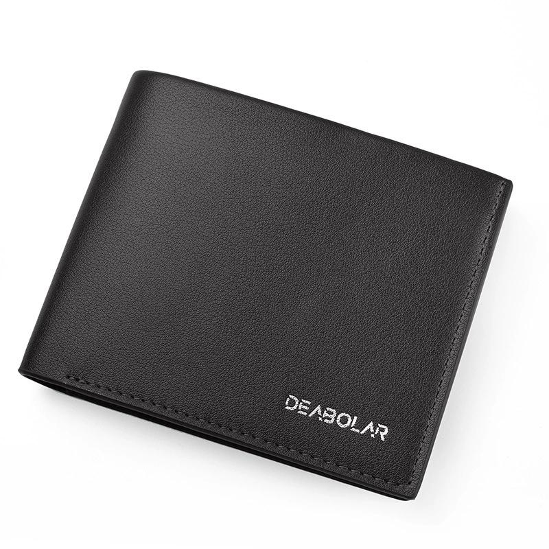 Deri Erkek Cüzdanı Premium Ürün Erkek İçin Cüzdanlar Kısa Siyah Cüzdan Portefeuille Homme Kısa Cüzdanlar