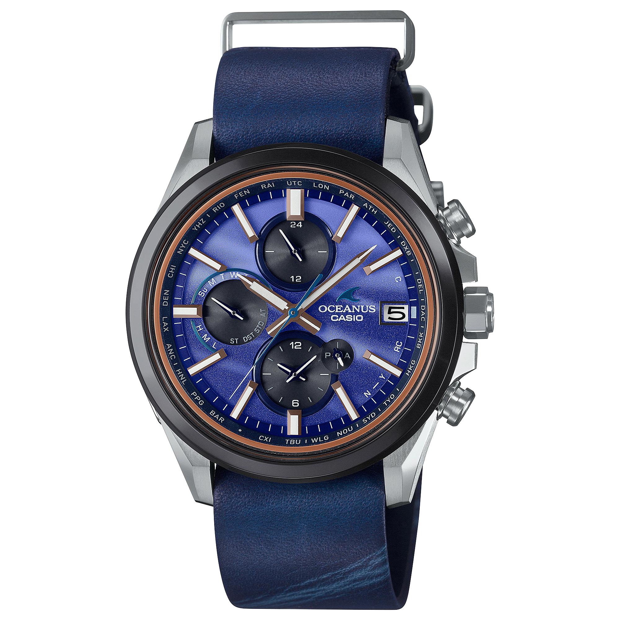 Casio Men s Resin 100M Water Resistant Quartz Watch OCW-T4000ALE-2A синий