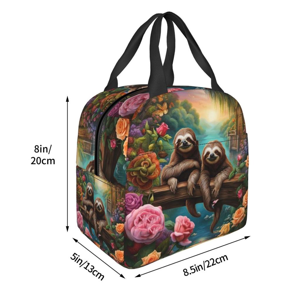 Lovely Sloth Print Insulated Lunch Bag for Kids School Cooler Thermal Food Box Tote Portable Lunch Boxes Container