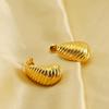 18K Gold-Plated Irregular Spiral Stainless Steel Earrings for Women