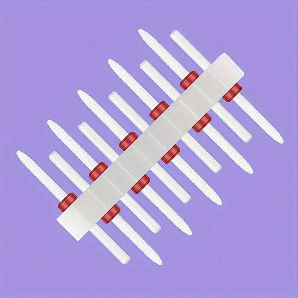 10pc/Set Ceramic Milling Cutter Nail Drill Bits Burr Gel Polish Remove Tools Cuticle Electric Manicure Files Kit Accessories