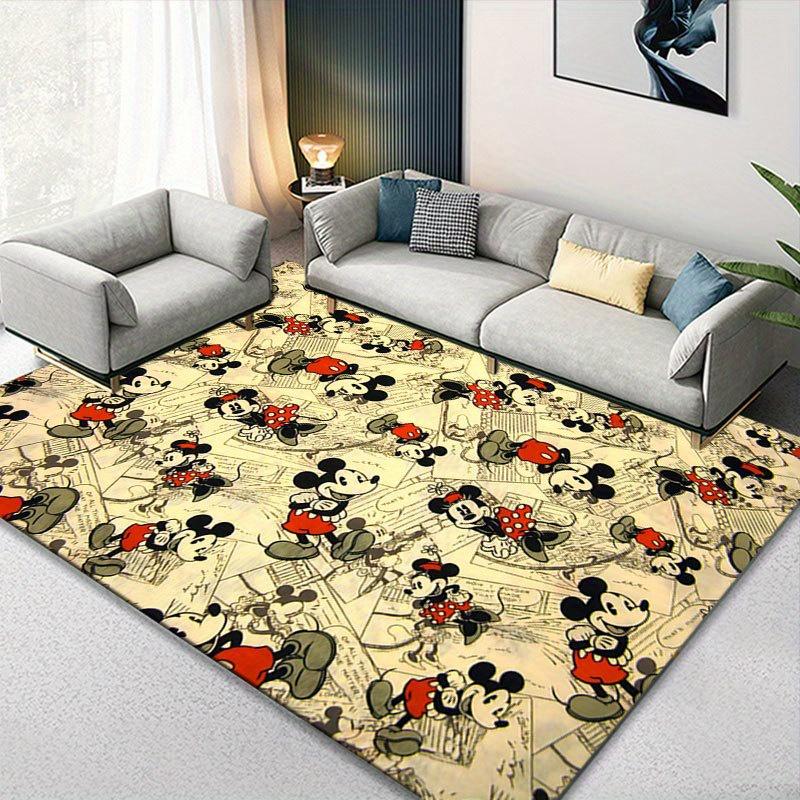 1 Stück Disney Mickey Maus und Minnie Muster Teppich Läufer Rutschfester Teppich Handwaschbar Fußmatte Geeignet für Wohnzimmer Schlafzimmer Heimdekoration