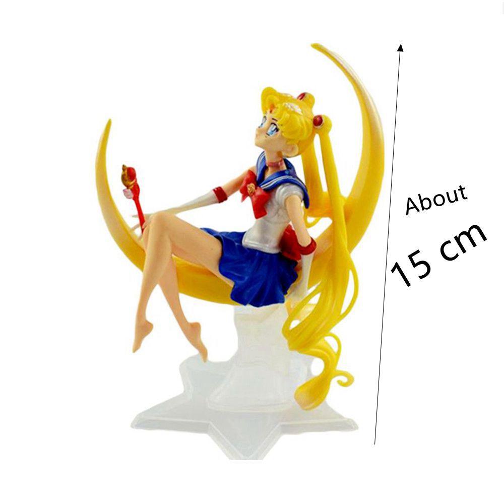 1 Pc Anime Sailor Moon Action Figures Moon Shaped Sitting Posture Moon Power PVC Model Collection Kid Gift Toy